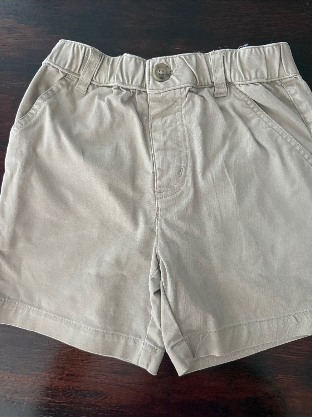 Kids Elastic Waist Khaki Shorts